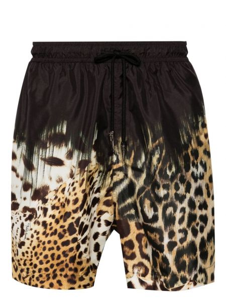 Kratke hlače s potiskom z leopardjim vzorcem s tigrastim vzorcem Roberto Cavalli