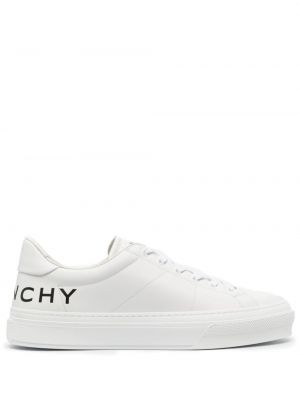 Sneakerși din piele cu imagine Givenchy alb
