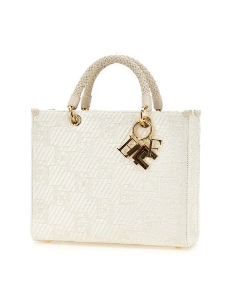 Shopper handtasche mit taschen Elisabetta Franchi weiß