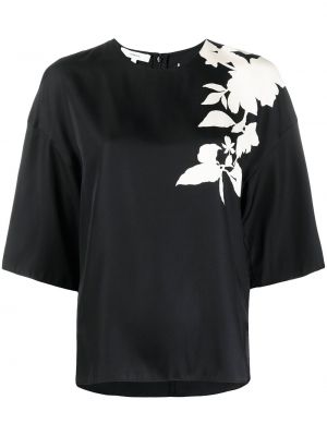 Camiseta de flores con estampado Vince negro