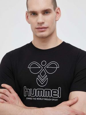 Pamut póló Hummel fekete