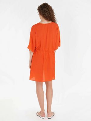 Sukienka mini Tommy Hilfiger pomarańczowa