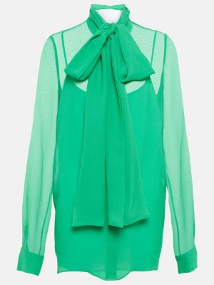 Blusa de seda Costarellos verde