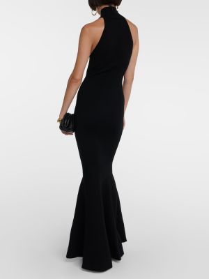 Vlněné dlouhé šaty Nina Ricci černé