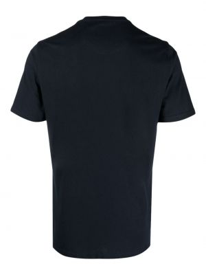 Medvilninis siuvinėtas marškinėliai Barbour mėlyna
