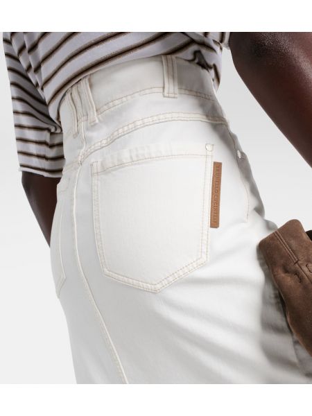 Spódnica jeansowa Brunello Cucinelli biała