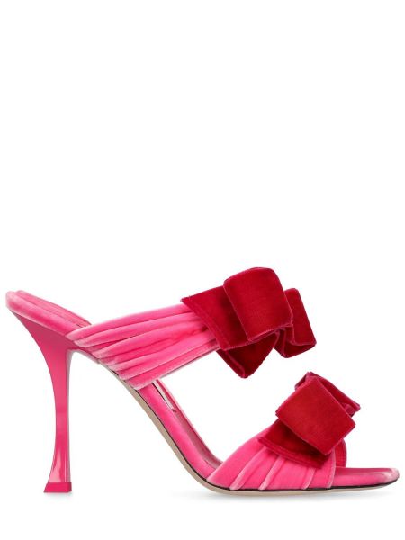 Sametové sandály Jimmy Choo růžové