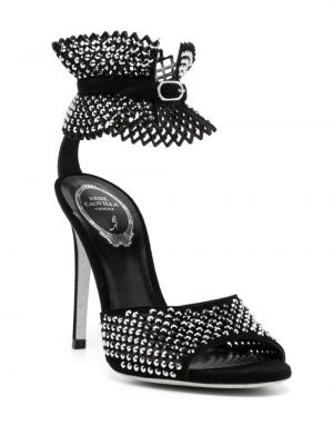 Sandale mit kristallen Rene Caovilla schwarz