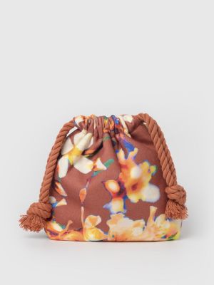 Мини сумочка в цветочек Zubi коричневая