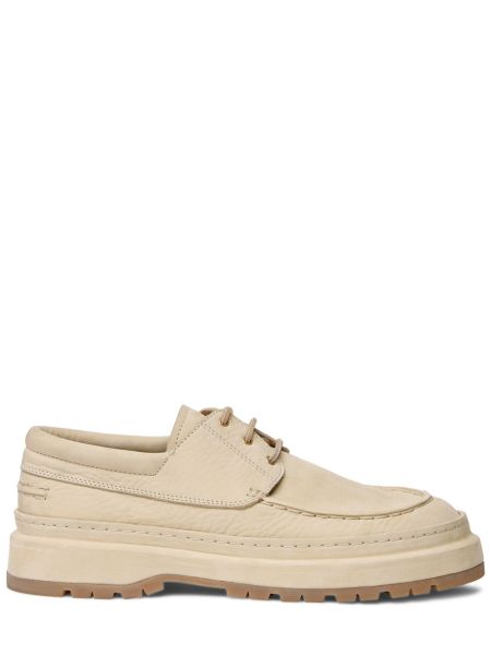 Calzado con cordones de cuero Jacquemus amarillo