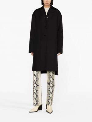 Asymetrický bavlněný kabát Jil Sander černý