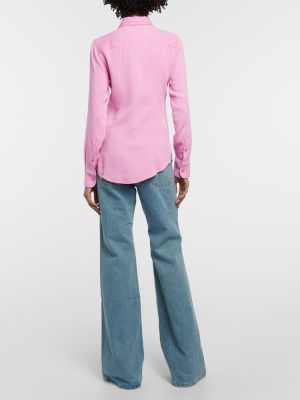 Camisa de crepé Ami Paris rosa