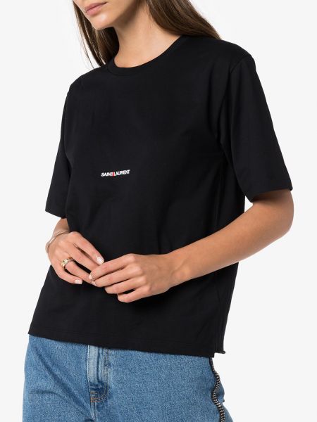Tričko s potiskem Saint Laurent černé