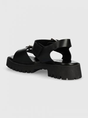 Kožené sandály na platformě Wojas černé