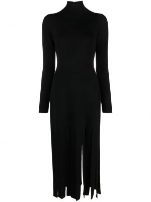 Robe à franges en tricot à imprimé Michael Kors Collection noir