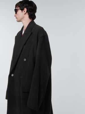 Kašmírový kabát Balenciaga šedý