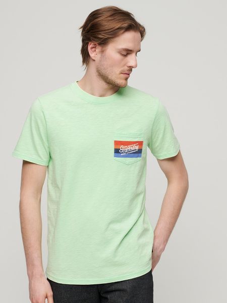 Camiseta a rayas Superdry verde