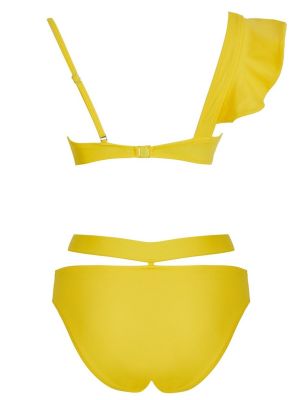 Раздельный купальник с v-образным вырезом с рюшами Sailor Moda желтые