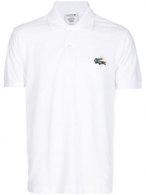Памучна поло тениска Lacoste бяло