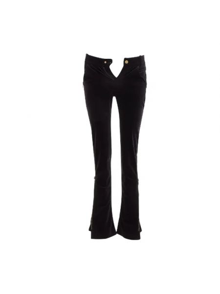 Nylonowe rozkloszowane spodnie retro Gucci Vintage czarne