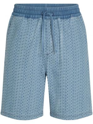 Kratke traper hlače s printom Karl Lagerfeld plava