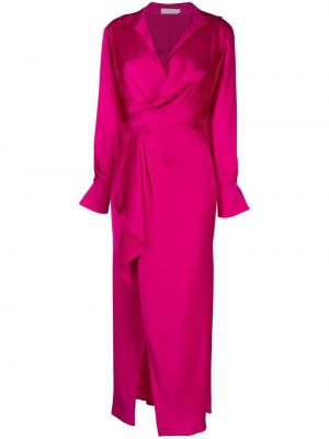 Saténové koktejlové šaty Simkhai růžové