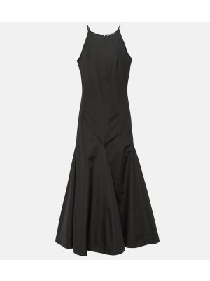 Βαμβακερή μίντι φόρεμα Sportmax μαύρο
