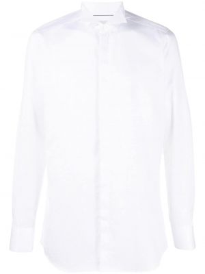 Slim fit hemd aus baumwoll D4.0 weiß