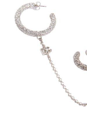 Boucles d'oreilles à boucle en cristal Dolce & Gabbana argenté