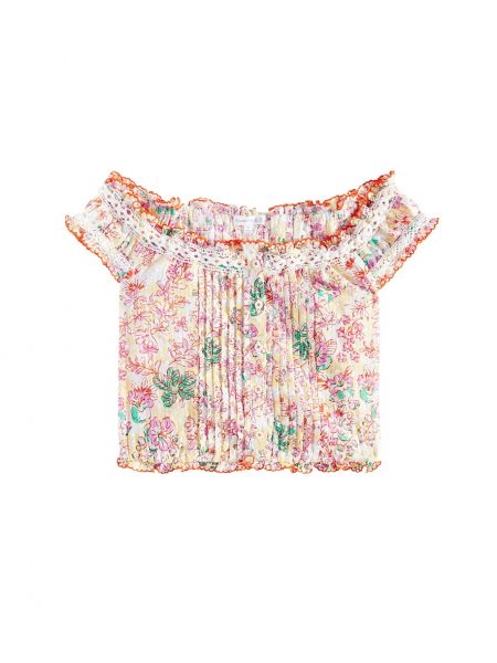 Floral skjorte for jenter Poupette St Barth Kids gul