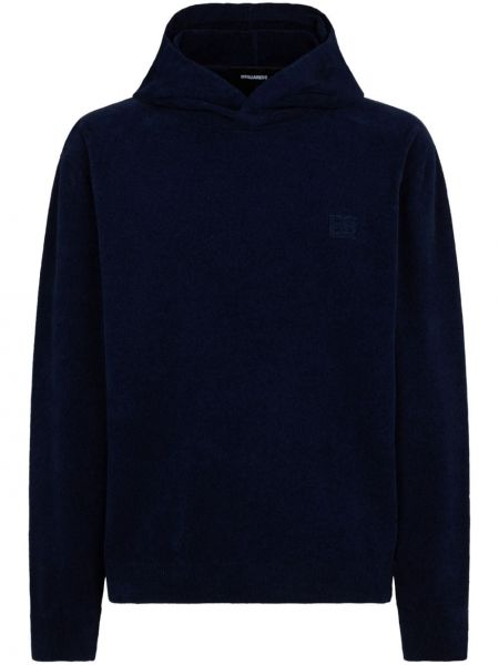Siuvinėtas džemperis su gobtuvu Dsquared2 mėlyna