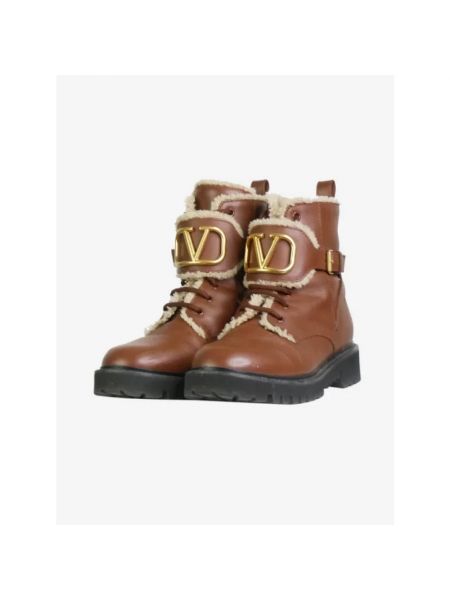 Botas de agua de cuero Valentino Vintage marrón