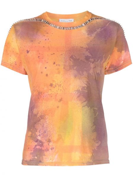 Camiseta con estampado tie dye Collina Strada naranja