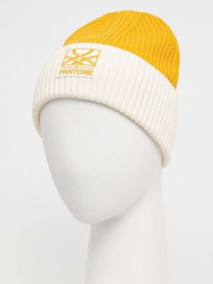 Шерстяная шапка United Colors Of Benetton желтая