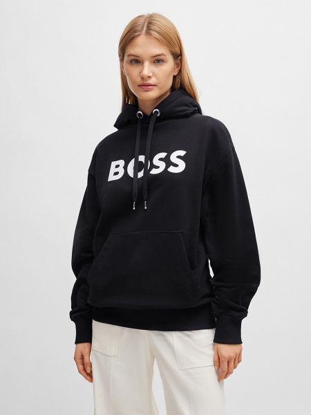 Sudadera con capucha de algodón Boss negro