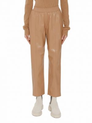 Кожаные брюки из искусственной кожи Hugo Boss коричневые