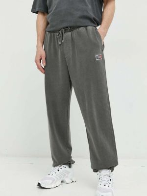 Tommy Jeans pamut melegítőnadrág szürke, nyomott mintás