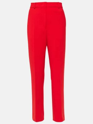 Pantaloni cu picior drept de lână Sportmax roșu