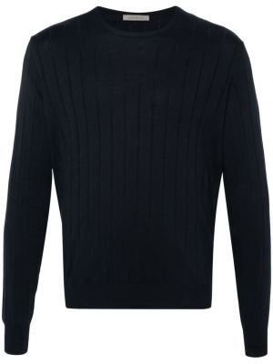 Памучен пуловер Corneliani синьо
