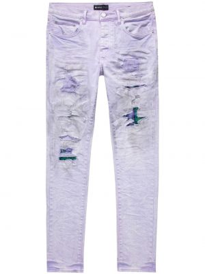 Proste jeansy z przetarciami Purple Brand fioletowe