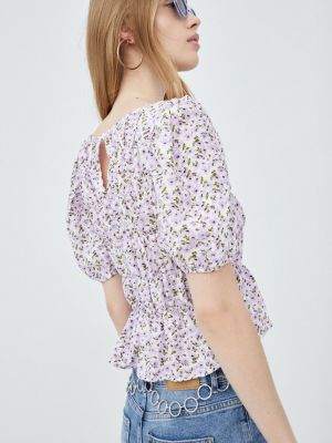 Блуза в квіточку з принтом Brave Soul фіолетова