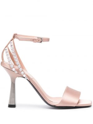 Krištáľové sandále Alberta Ferretti ružová
