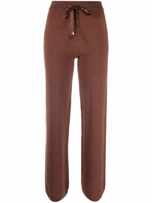 Pantalones rectos con cordones de punto Peserico marrón
