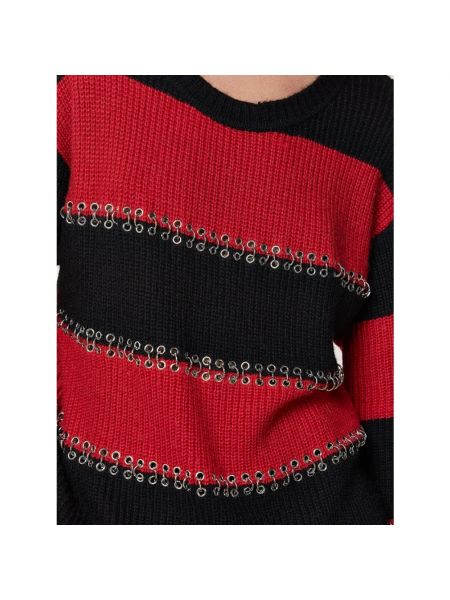 Sweter z dżerseju Patrizia Pepe czerwony
