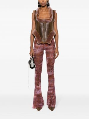Gilet en jean en cuir Jean Paul Gaultier