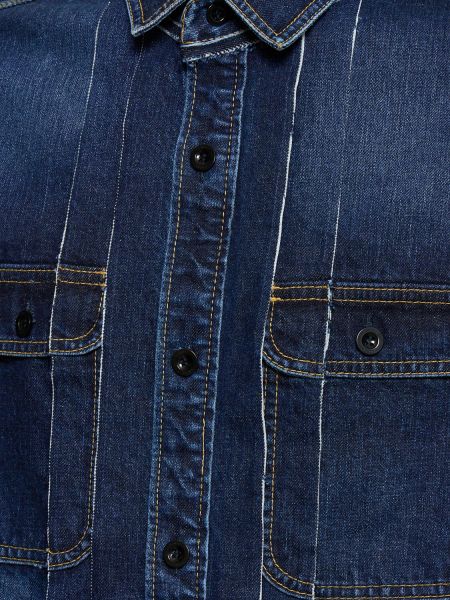 Kokvilnas džinsa krekls Sacai zils