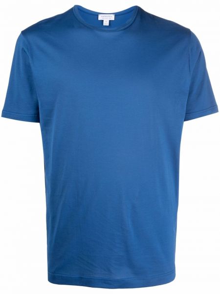 Bavlněné tričko Sunspel modré