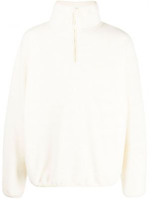 Fleecový sveter na zips Sandro biela