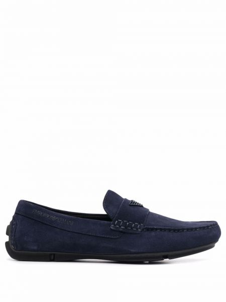 Slip-on flate sko Emporio Armani blå