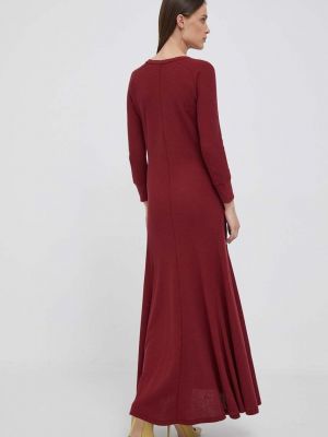 Bavlněné dlouhé šaty Polo Ralph Lauren vínové